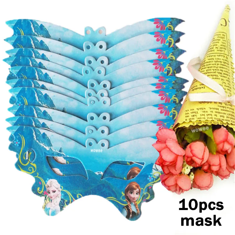 10Eye Mask Мультфильм Дисней Замороженные Анна и Эльза самокаты ролик стемпер искусство детская вечеринка пользу картины шаблон DIY поставки одноразовые предметы - Цвет: 10Eye Mask