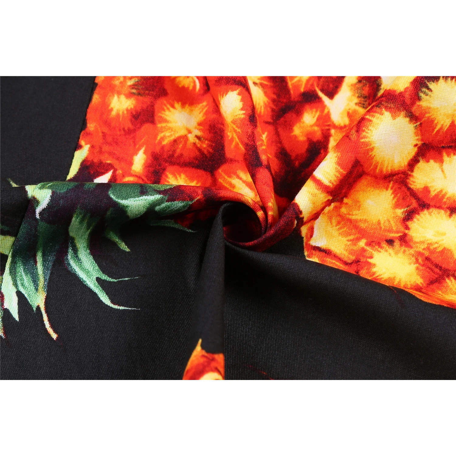 

Pinapple Floral Printed Women Vintage Blouse Tops Puff Sleeve School Retro Cotton Slim Fit Streetwear Plus Size Rock Clothing