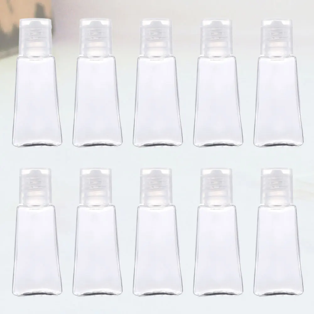 

10pcs 30ml Trapezoidal Empty Hand Sanitizer Bottles Refillable Container Transparent Bottle