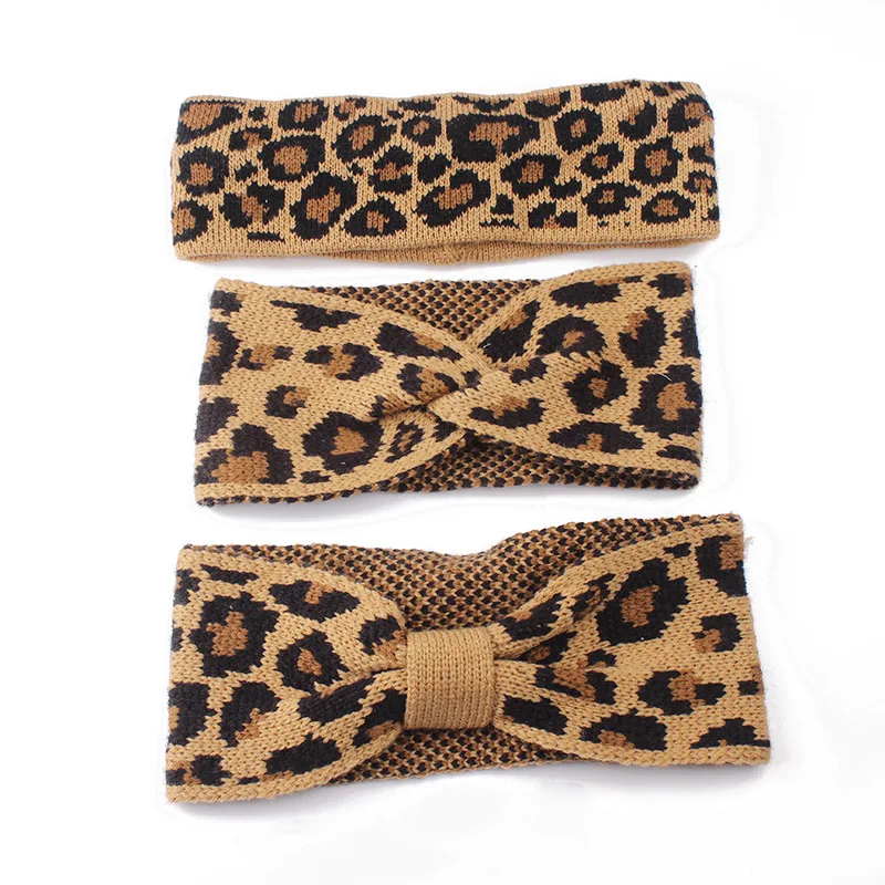 Женская повязка на голову с узором снежного барса для ушей теплый женщин