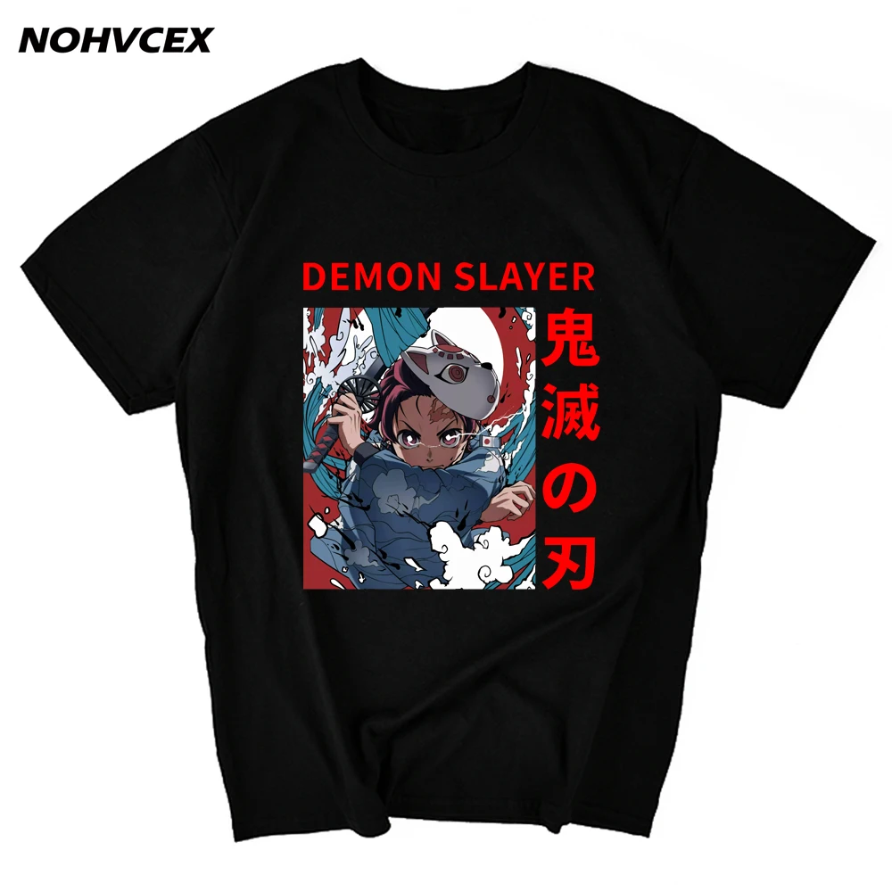 

Мужская хлопковая футболка с коротким рукавом и круглым вырезом из аниме «рассекающий демонов» Kimetsu no Yaiba