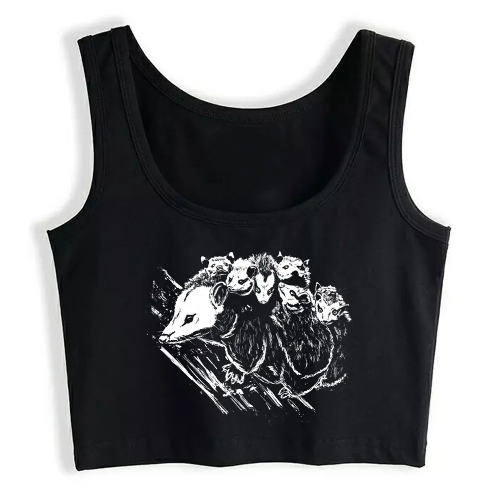 

Crop Top Possum Bag Rat Baby Children Gift Fit Black Sleeveless Womens Tops blusas mujer de moda 2021 verano Gym Tank Top Women