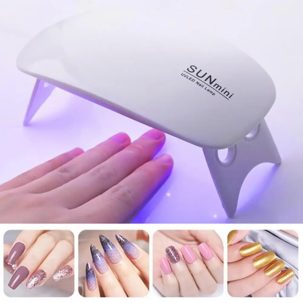

1 Set 6W Mini Nail Lamp Pink White Nail Dryer Machine UV LED Lamp Portable Micro USB Cable Home Use Drying Lamp For Gel Varnish