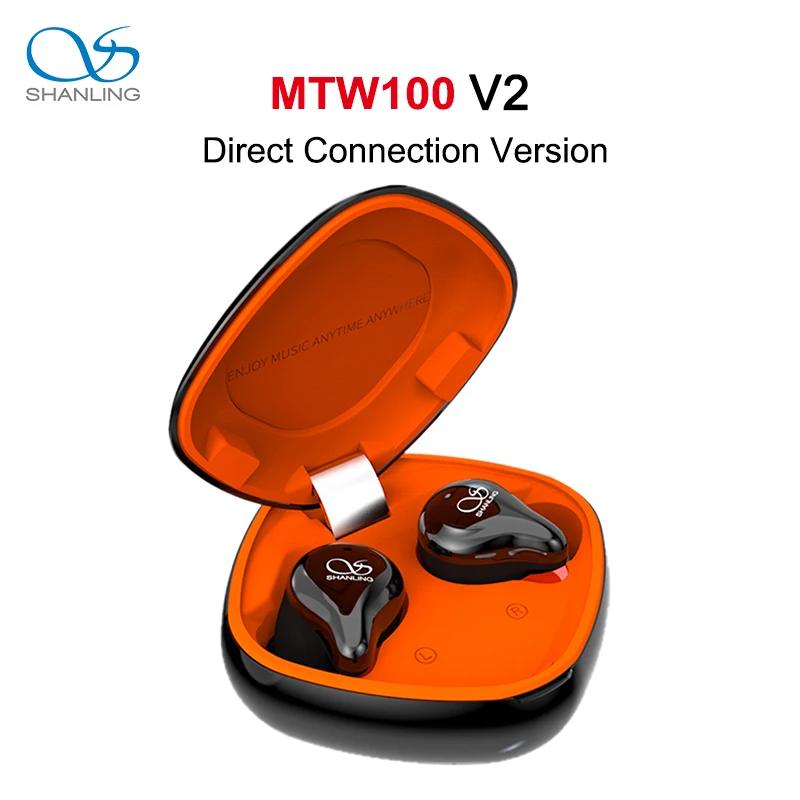 Shanling MTW100 V2 наушники вкладыши TWS Bluetooth 5 0 Ture Беспроводной спортивные гарнитура для