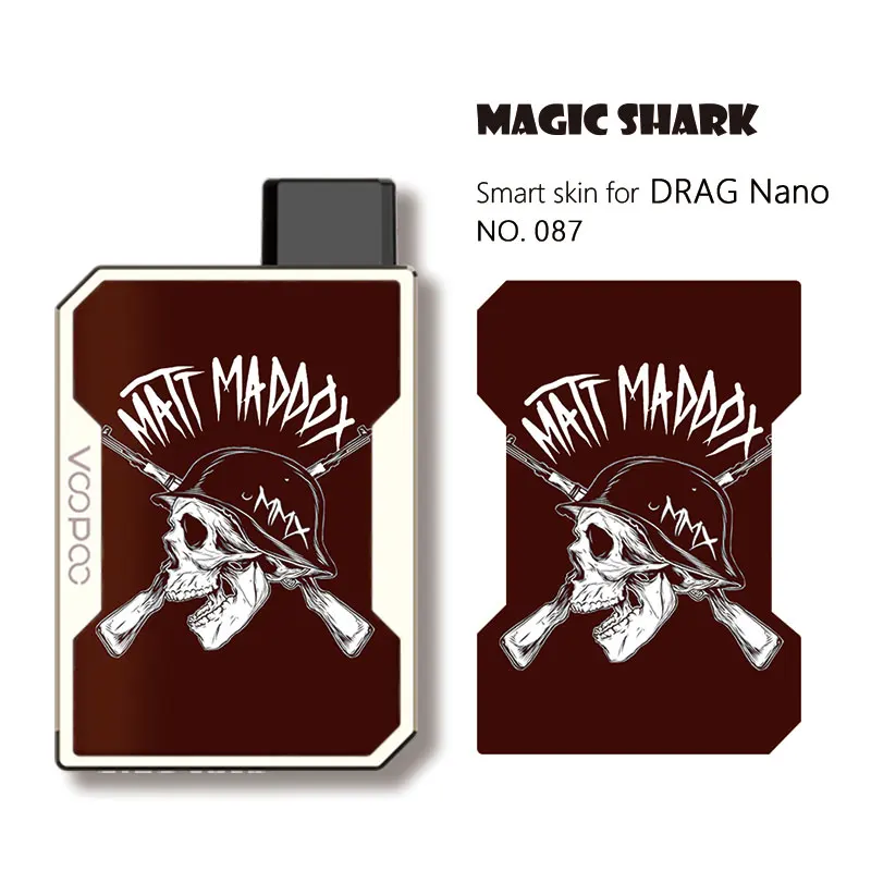 

High Quality Skull Leaf Vintage Umbrella Star PVC Skin Back Vape Pod Film Case Sticker for Voopoo Drag Nano