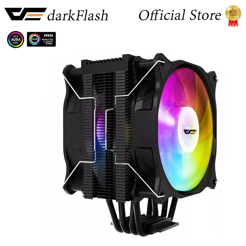 Воздушный кулер для процессора darkFlash ARGB 4 тепловые трубки 120 мм LED4Pin ШИМ воздушный