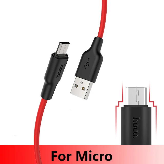 micro cable HOCO X21 Plus Мягкий силиконовый USB кабель для iPhone 11 pro max type-C кабель для samsung Xiaomi huawei Micro кабель 2 м 1 м 0,25 м - Цвет: micro cable