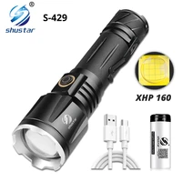 powerful xhp160 led flashlight zoomable super bright torch waterproof adventure lights suitable for hunting camping etc