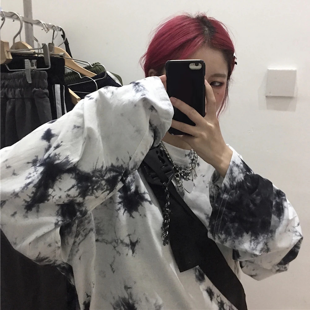 Fashion Women Autumn Long Sleeve O Neck Pullover Tie Dye Loose Sweatshirt for Women Plus Size Pullovers Autumn Hoodie