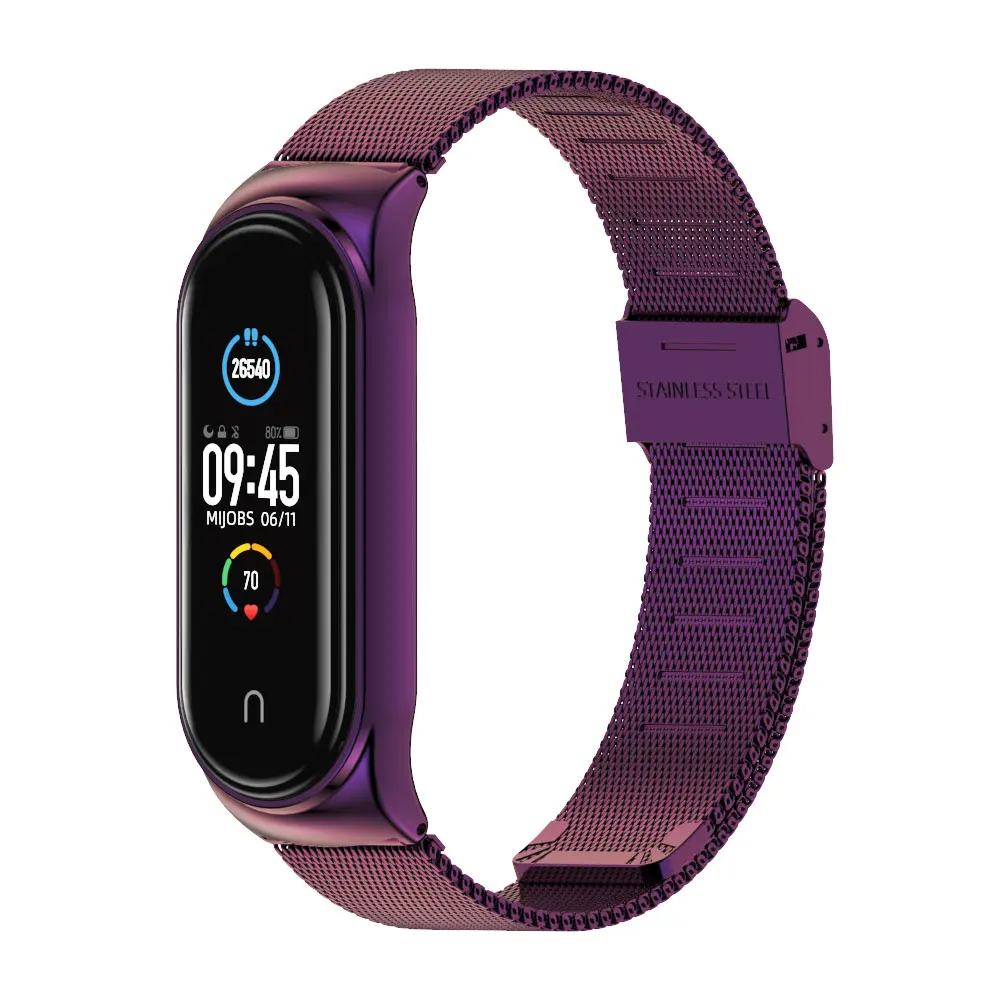 Фото Металлический ремешок для Mi Band 3 4 5, браслет для Miband 5 Opaska Pulseira, браслет для Xiaomi Xiomi мой изгиб 4 глобальная версия №4