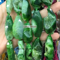 natural irregular faceted cracklegreen agate big beads15strandone item one picture for real item for jewelry making