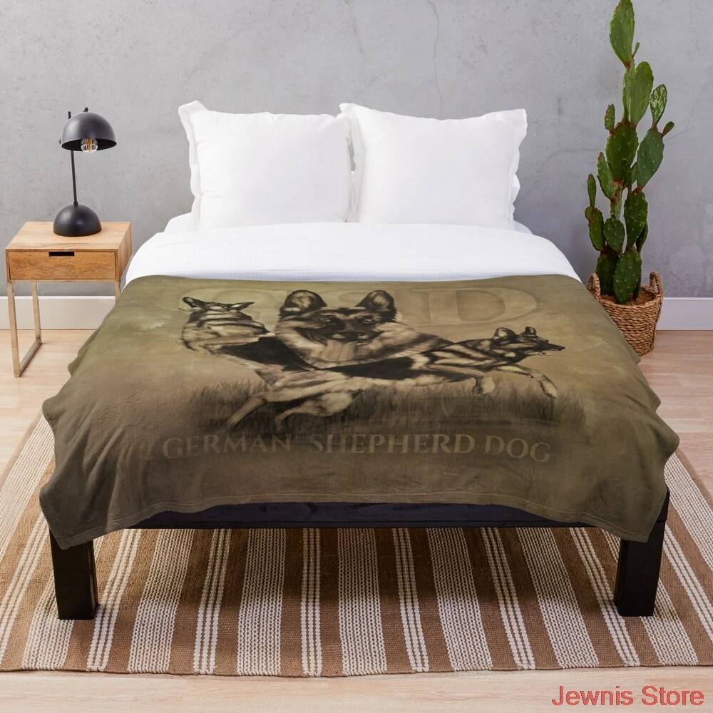 

German Shepherd Dog GSD Collage Throw Blanket blanket cover, warm decoration, bed and sofa, applicable to men and women