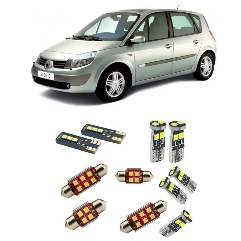 

Автомобильные аксессуары, аксессуары для Renault Scenic 2 mk2 2003-2009, без ошибок, белый, 6000K, суперъяркий