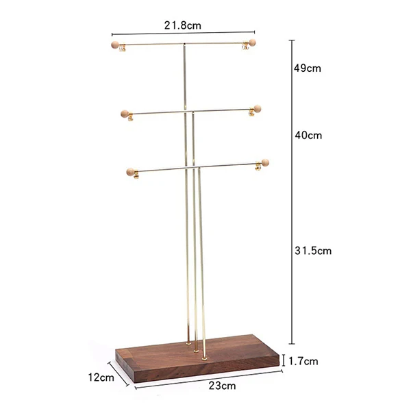 

2Pcs Metal 3-Layer Desktop Desktop Bracelet Necklace Jewelry Storage Box Display Tree Jewelry Rack Jewelry Storage Box