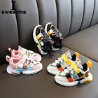 Детские кроссовки для мальчиков и девочек, модная дышащая Спортивная обувь для начинающих ходить детей, размеры 21-30