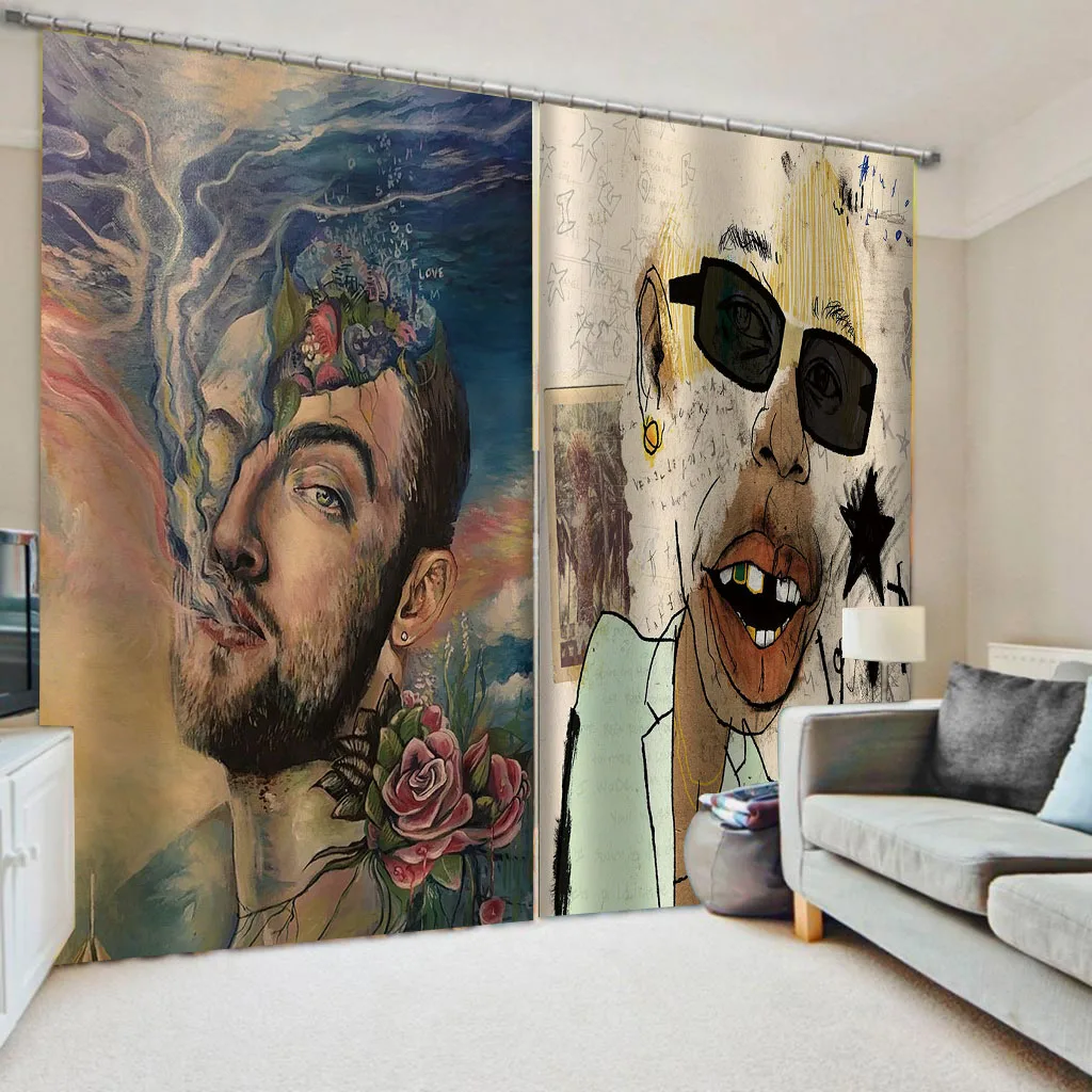 

Customized size modern living room curtains Luxury Blackout 3D Window Curtains For Living Room personality curtains