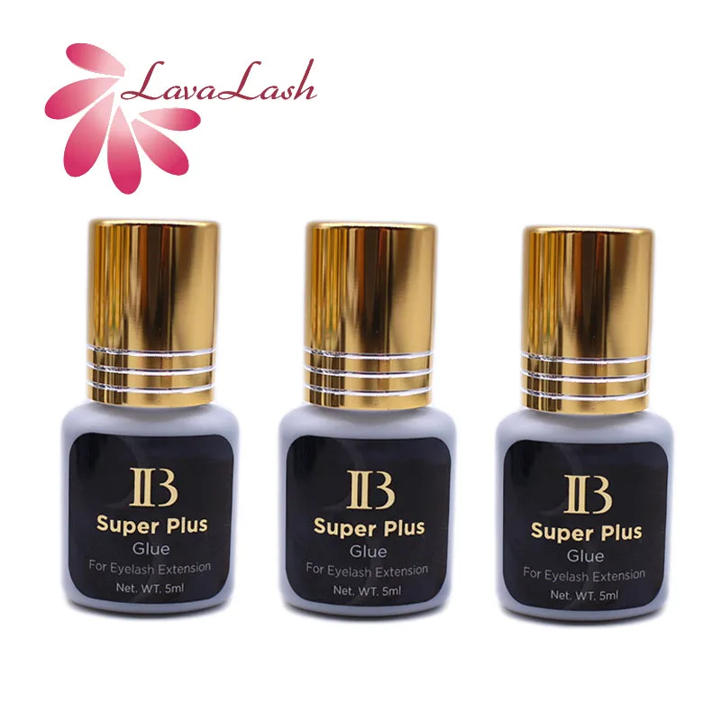 3 бутылки IB Ibeauty Super Plus Клей черный для наращивания ресниц Золотой колпачок 5 мл 1 2