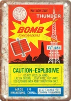 thunder bomb firecracker package art 12 x 9 reproduction metal sign zd154