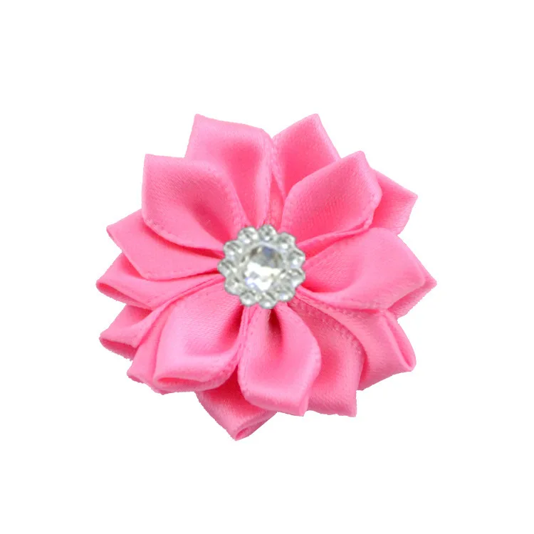 25-10pcs Nishine 1," 10 шт./лот 16 Petaled атлас с розочками лента цветы с жемчужной кнопкой используется для повязка на голову" сделай сам "заколки аксессуары для волос - Цвет: 25-10pcs