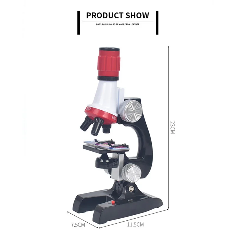 

1200X-400X-100X Kids Biological Microscope Kit Refined Biological Microscope Lab Home School Science Educational Kids Gift Toy