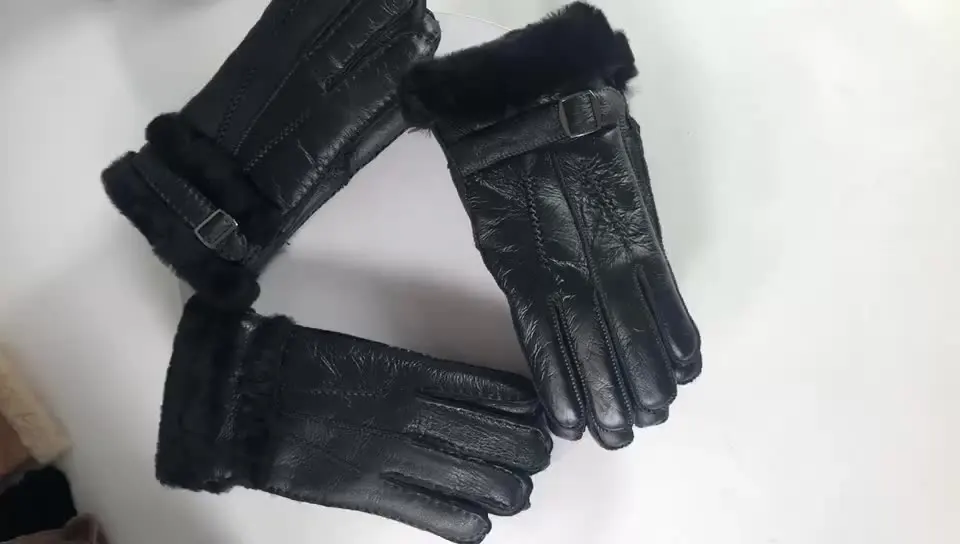Китай Хэбэй зимние теплые мужские кожаные перчатки ветрозащитные толстые из