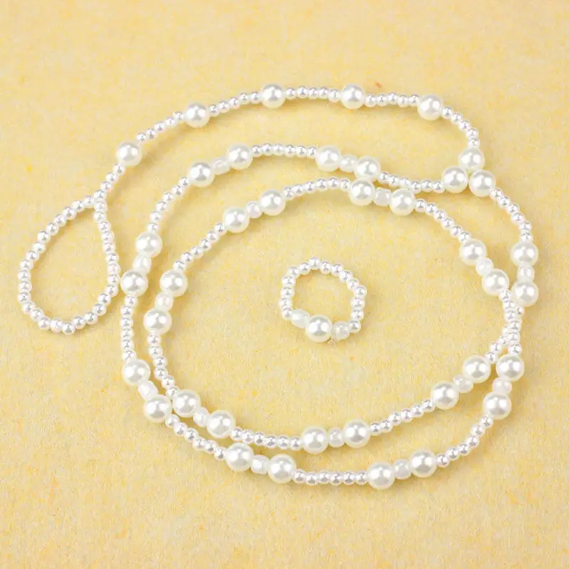 

1 SET Fashion Pearl Anklet Women Ankle Bracelet Beach Imitation Pearl Barefoot Sandal Anklet Chain Foot Jewelry