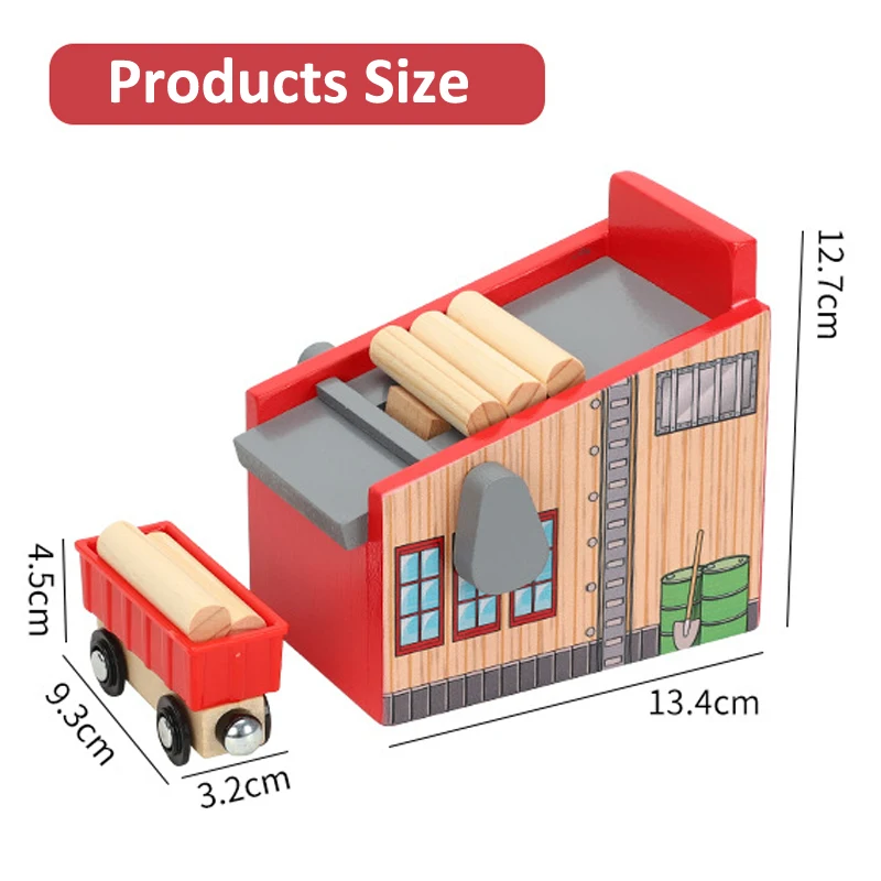 

DIY Wooden Rail Tracks Scene Accessories Sawmill Competible for Thom Wooden Train Tracks Rail Car Toys for Children Gifts
