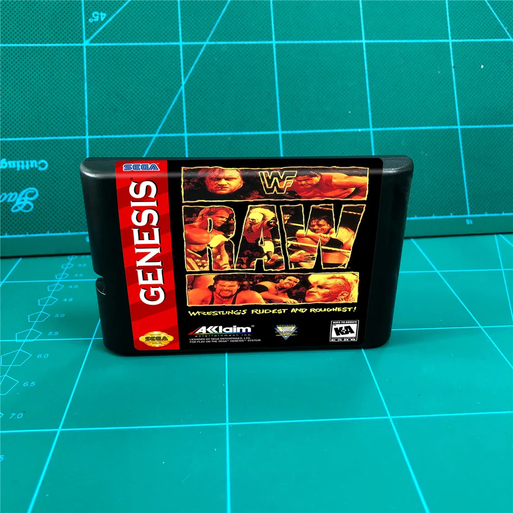 WWF Raw 16 битный MD игровой Картридж для консоли MegaDrive Genesis|Запасные части| |