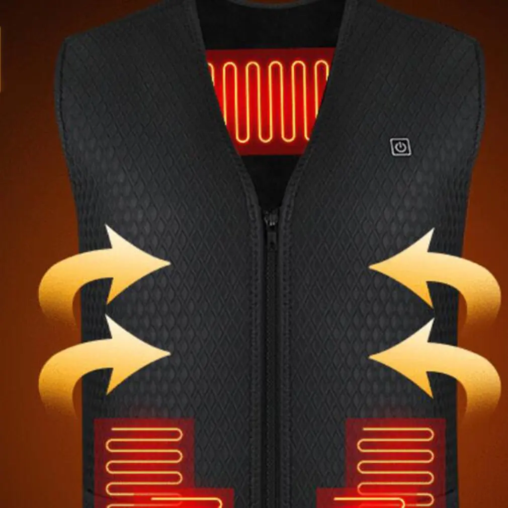

Electric Heating Thermal Vest Jacket USB Rechargeable Washable Heated Men Women Warm Vest For Winter Outdoor Sport Motorcycle