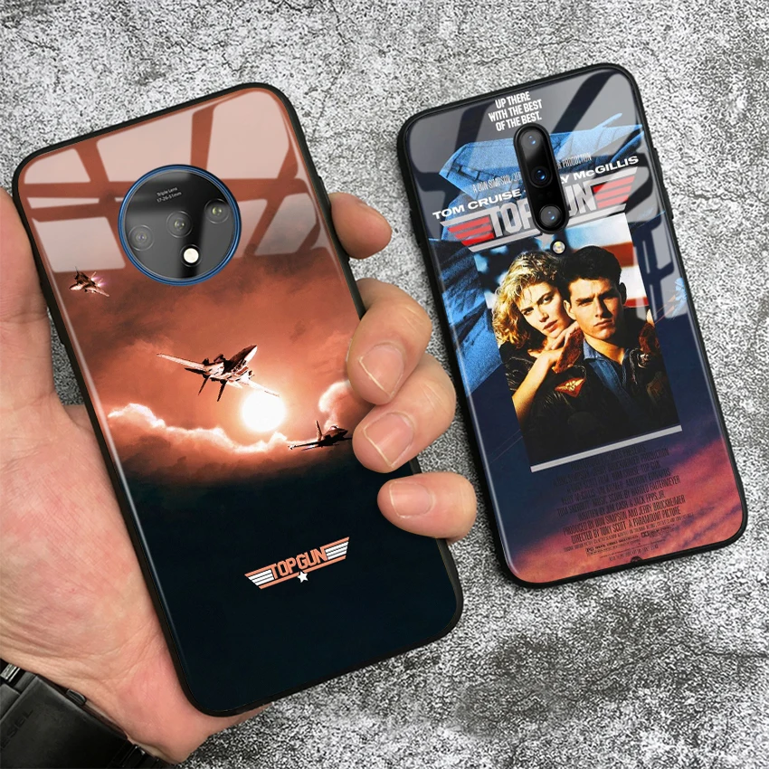 Top Gun film poster Tom Cruise Soft Silicone Tempered Glass Phone Case Cover Smooth Shell for OnePlus 6 6T 7 7T Pro