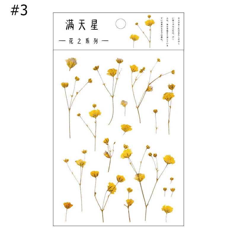 

11 Designs Album Words Stickers Transparent Daisy DIY Scrapbooking Good-looking Stickers Plants Deco Leaves PET Material