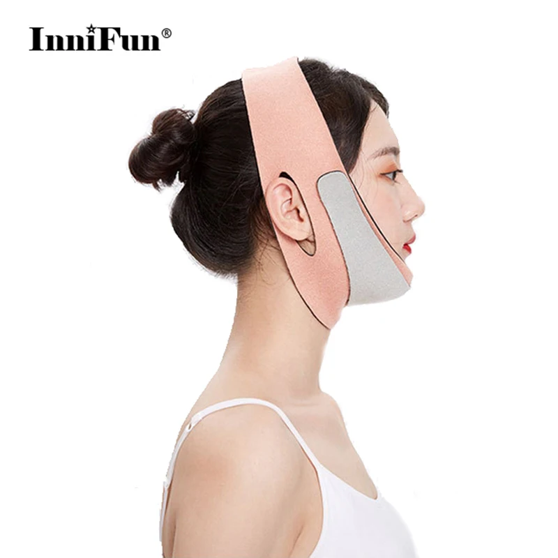 

Пояс для похудения лица, ремешок для подтяжки лица, тонкая лента для подбородка, утягивающая щека, бандажная маска для лица против морщин, V-о...