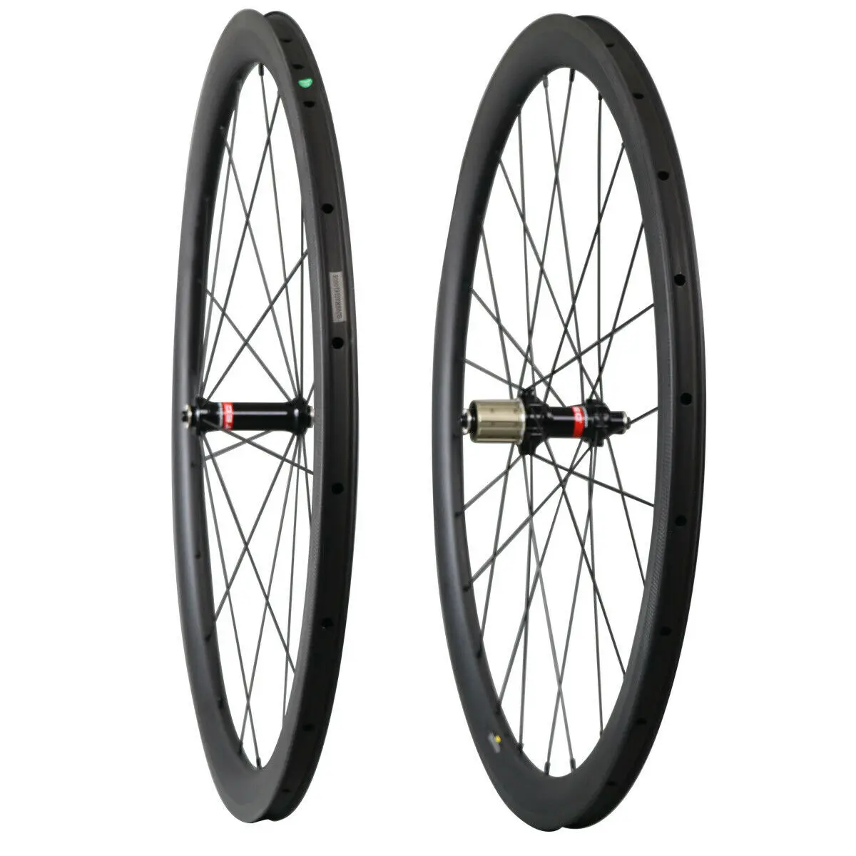 Günstig 700C Aero Road Bike Carbon Laufradsatz 40mm Tiefe Klammer Tubeless Ready 25mm Mit Gerade Pull Hub