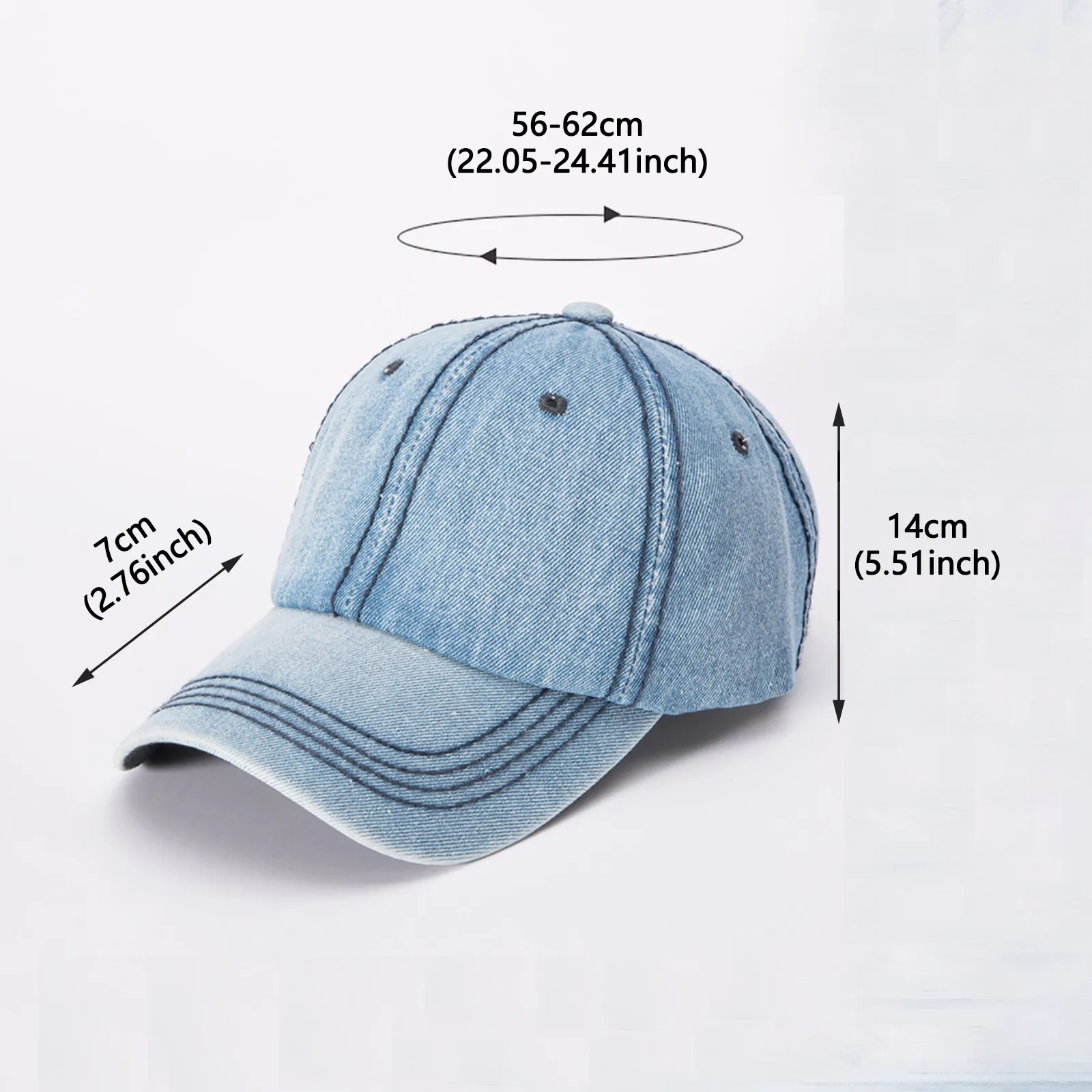 

NEW Women's Denim Baseball Caps Sports Female Solid Adjustable Casual Sunhats Clothes Accessories 2021