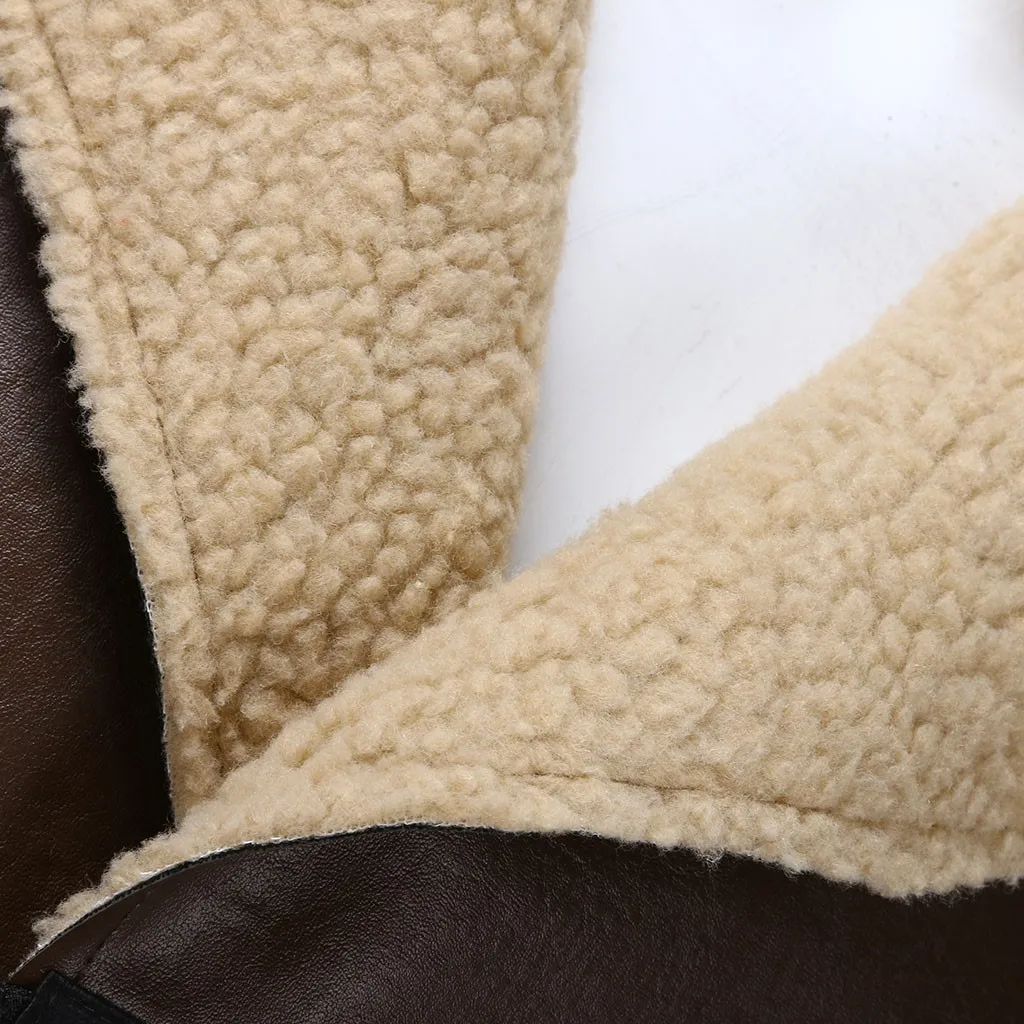 

Men Fur Coat Winter Imitation Leather Jacket Biker Motorcycle Zipper Long Sleeve Coat Men Punk Bomber Jacket Leather Streetwear