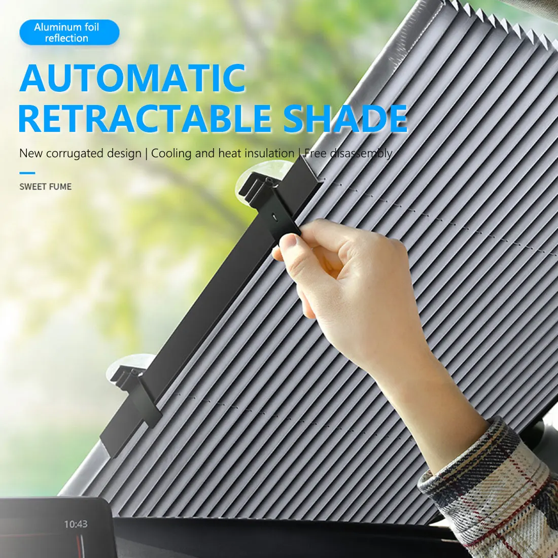 

Retractable Folding Car Sunshade Sun Visor Protector 46/65/70cm Front Windshield Visor Curtain For Fron UV-protective Curtains