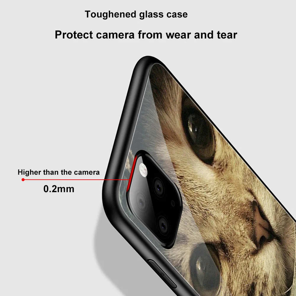 

Funny Cat Case For iPhone 11 12 Pro Max XS X XR 7 8 Plus mini Back Cover For iPhone SE 2020 Tempered glass Phone Cases Funda