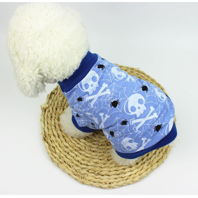 Летний жилет для кошек и собак Одежда щенков Хэллоуин рубашка собаки хлопок