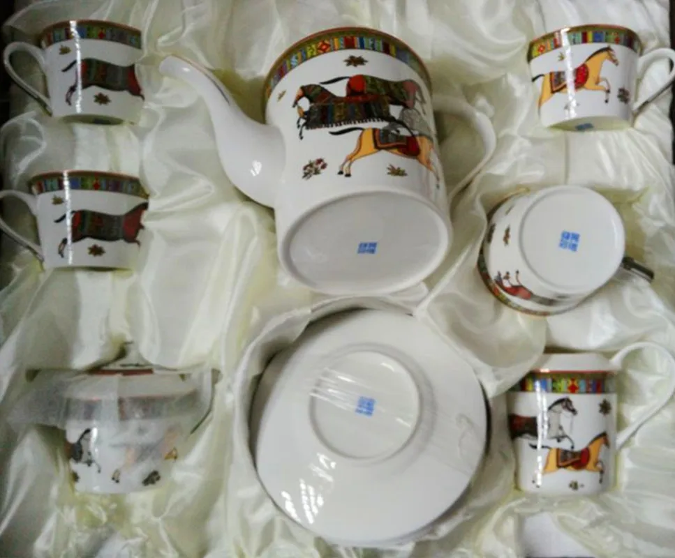 Horse Bone China фарфоровые чашки для кофе посуда кофейный молочный сахар опционально|set