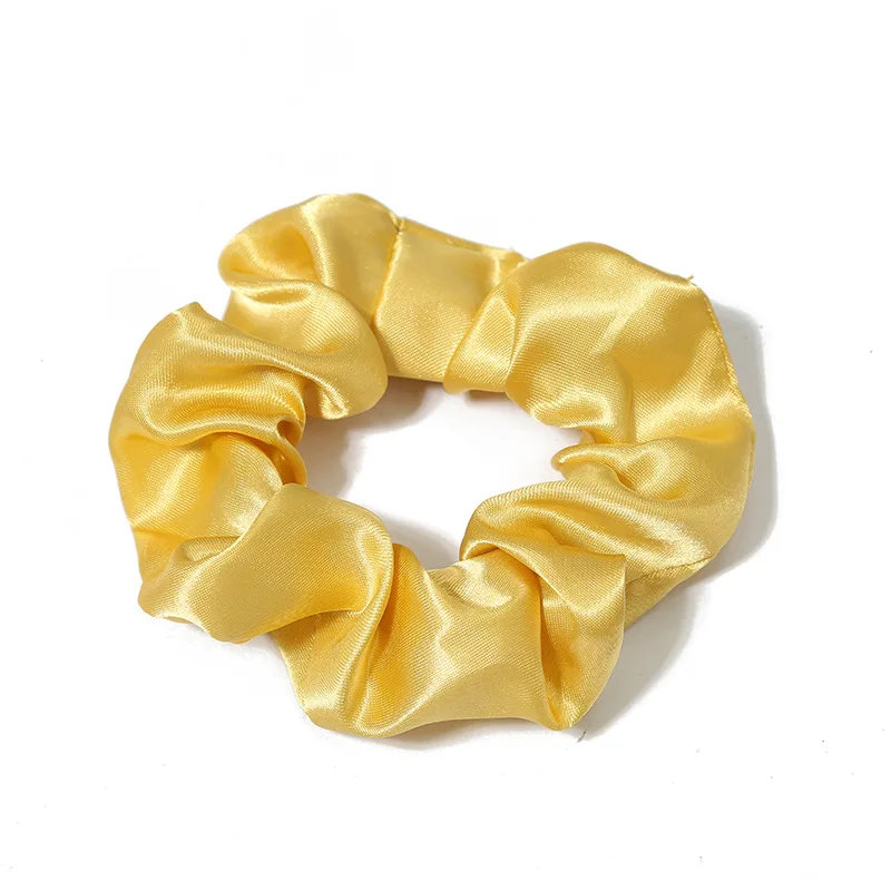 60Pcs/Lot Women Satin Scrunchies Solid Hair Bands for Girls Fashion Hair Tie Ponytail Holder Gum for Hair Accessories