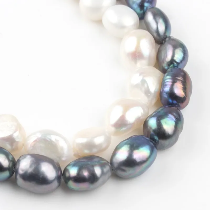 10-11mm Irregular Natural Freshwater White Black Pearl Beads Loose Pearls For Jewelry Making DIY Women Necklace Bracelet 13 Inch | Украшения
