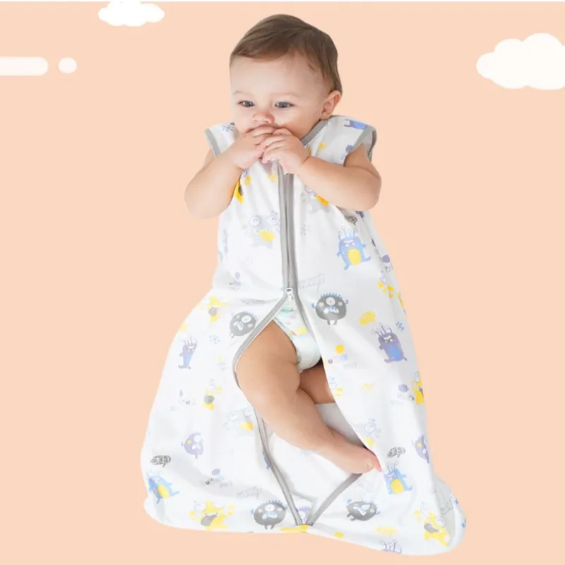 

New Summer Portable Thin Baby Vest Pajamas Sleeveless Anti-kick Children Sleeping Bag Outdoor Sleep Travel Bag For Newborn Baby