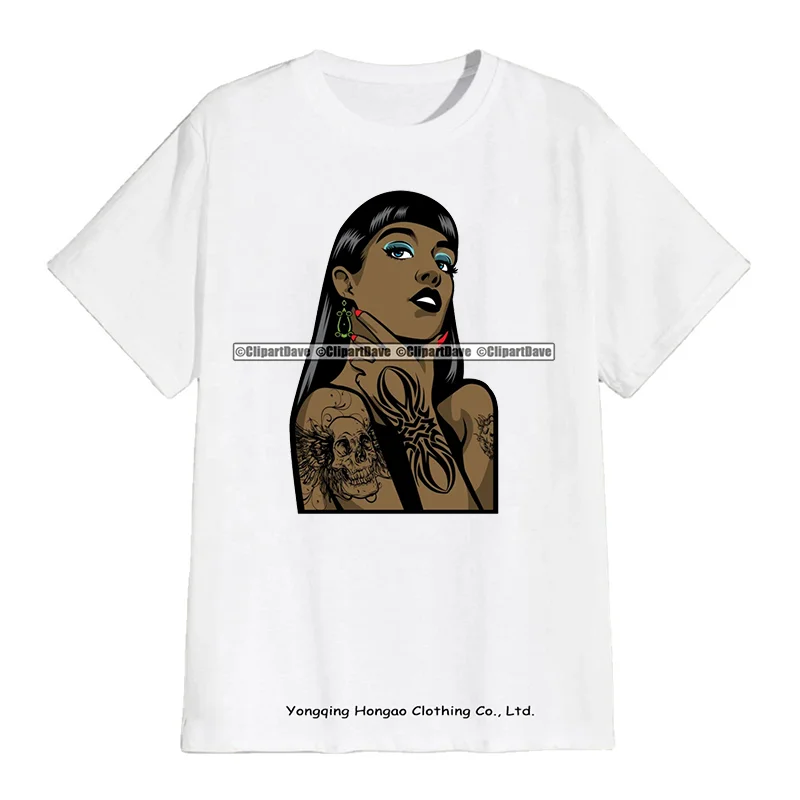 

High Quality Sexy Woman Skull Tattoo SVG Design Female Gangster Lady Thug Girl Savage Tattooed Model Hip Hop Rap Rapper Hipster