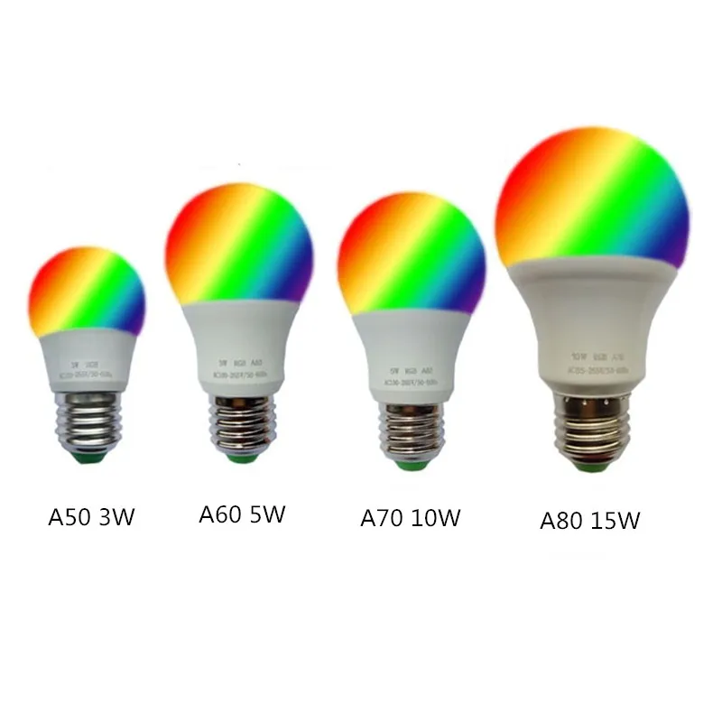 Светодиодная RGB лампа 3 Вт 5 10 15 E27 220 В|Светодиодные лампы и трубки| |
