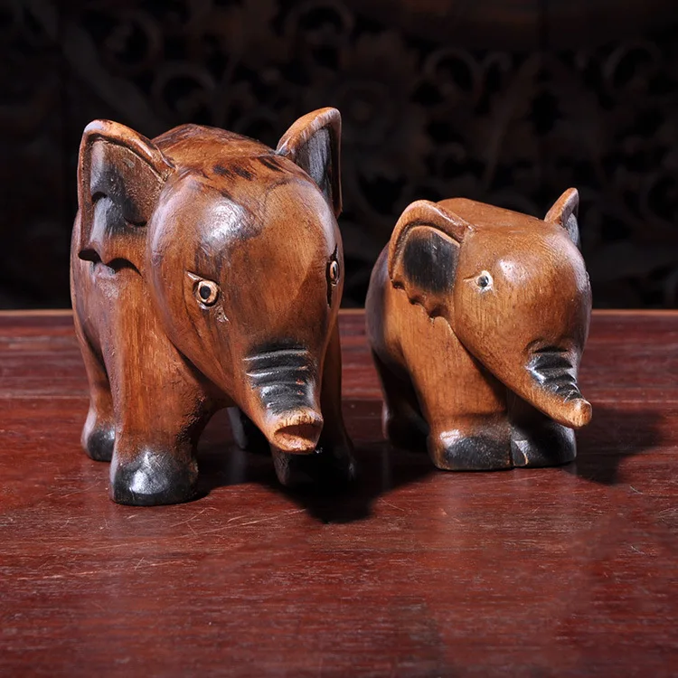 

Тайское украшение в рот для дома и офиса, привлекательные деревянные украшения ручной работы, резьба по дереву, украшения в виде слона