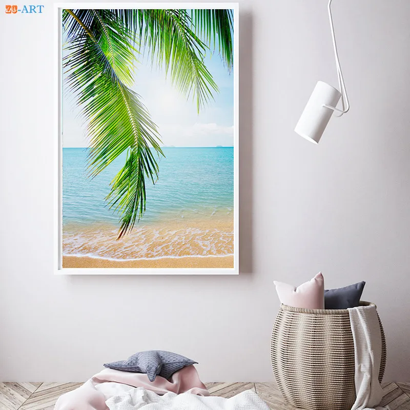 Природа плакат Пляжная Печать пейзаж холст живопись Пальма тропические стены