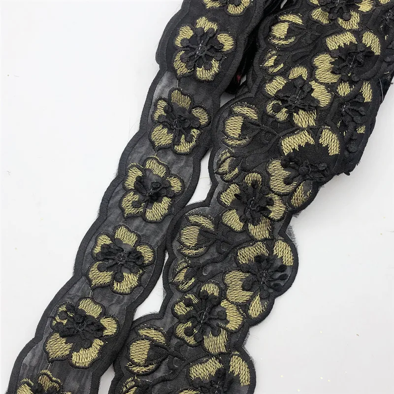 5 ярдов каждый 3D Цветочный Тюль кружевная отделка Лента тканевая Цветочная