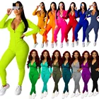 Женский спортивный костюм из двух предметов, куртка с длинным рукавом, капюшоном, карманами на молнии + леггинсы, эластичная одежда для тренировок