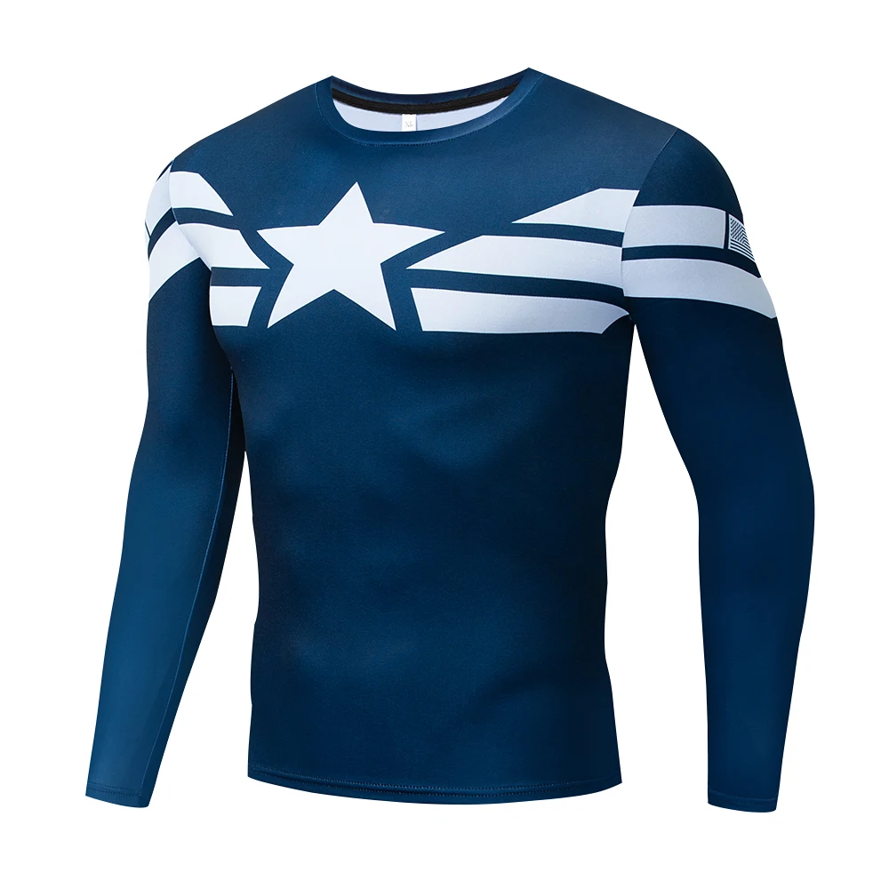

2021 New muscle role-playing clothing advanced 3D printed clothing compression T-shirt fitness gym quick-drying tights