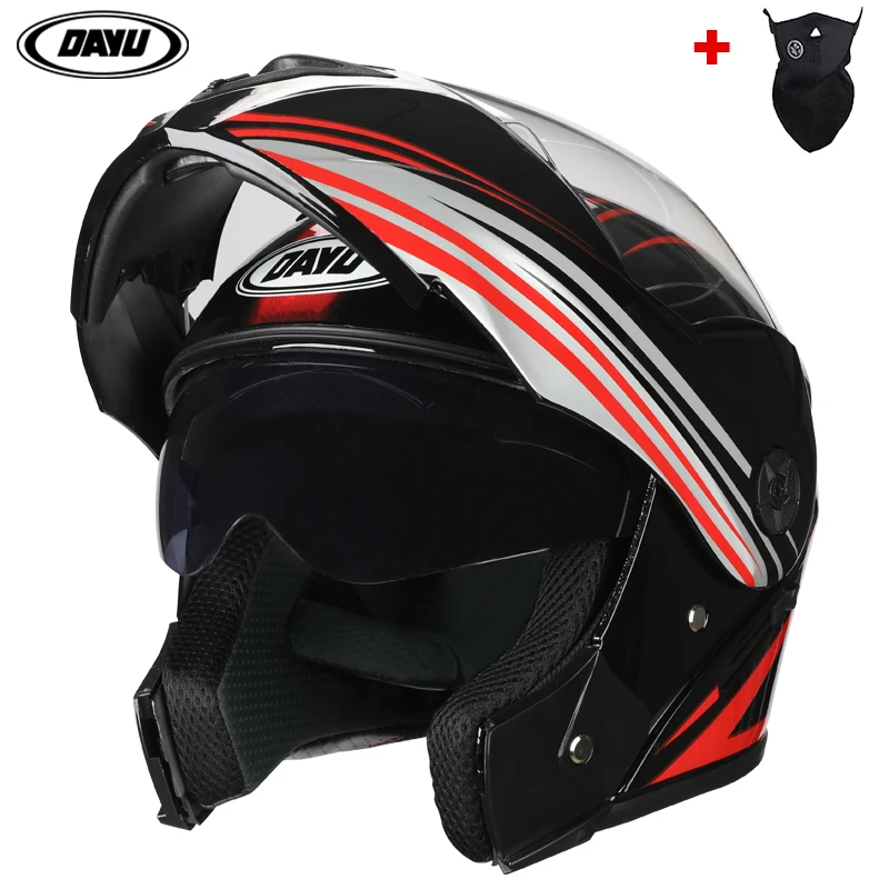 

2021 Flip Up motorbike helmet Motorcycle Helmet Modular Dual Lens Racing ABS Full Face casque moto Safe motocross capacete